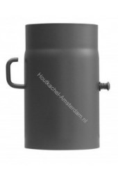Dikwandige kachelpijp met smoorklep,  Ø 130 mm, lengte 25 cm