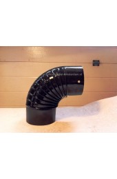 Dunwandige 90º bocht, Ø 130 mm, zwart geëmailleerd